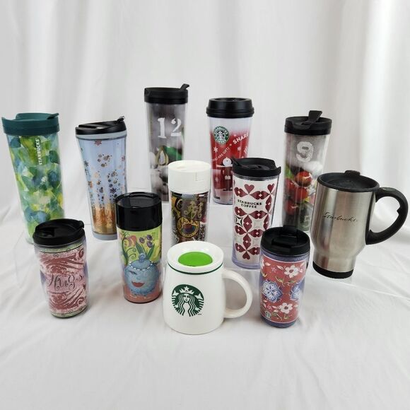 ☕️RARE Starbucks 2011 White w/Green Trees 8oz Mug - Picture 9 of 11